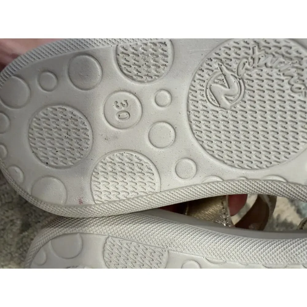 Naturino Kids' Saphia Sandal Gold Girls Sz 30 US Sz 13 NEW $90